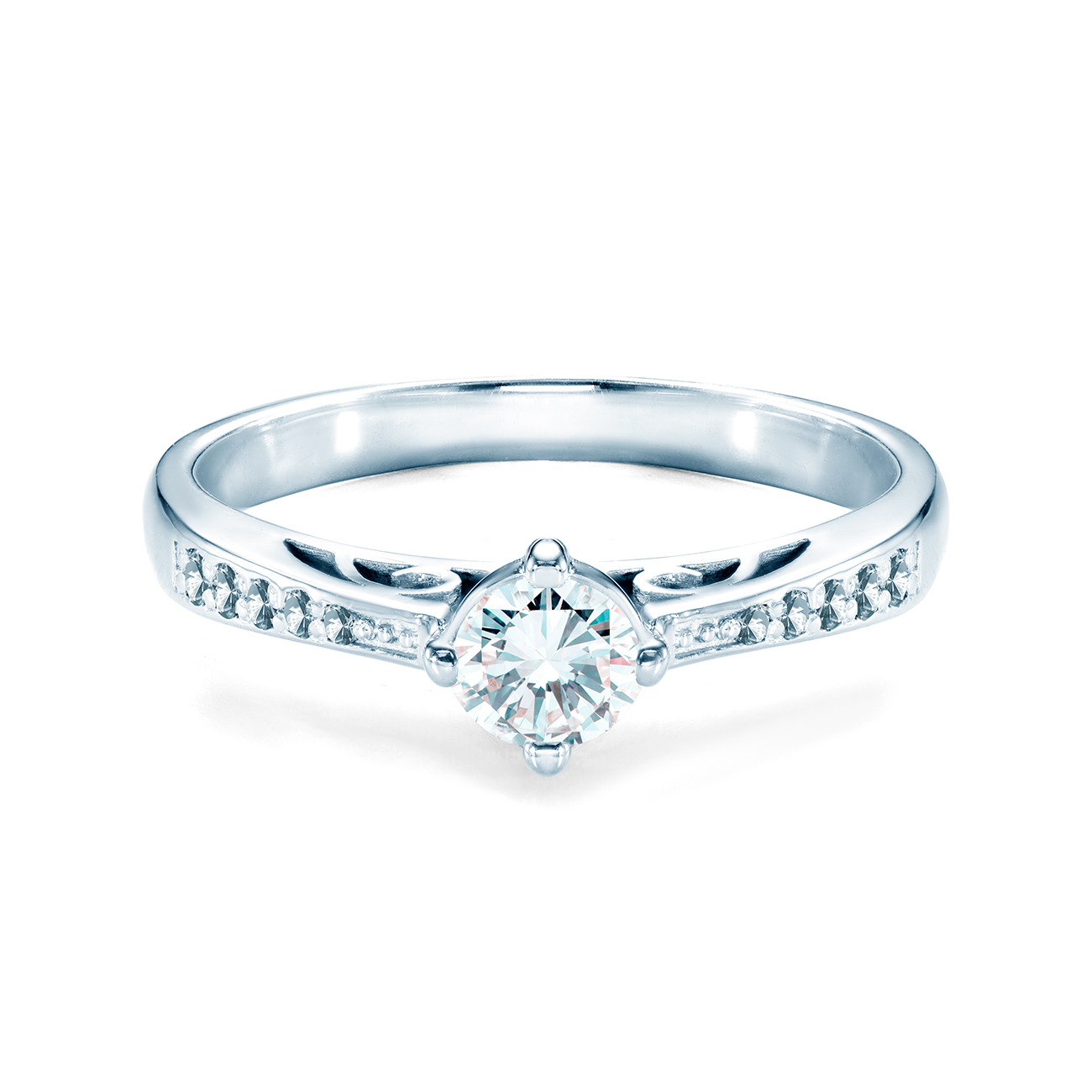 Inel de logodnă SAVICKI: aur alb, diamante