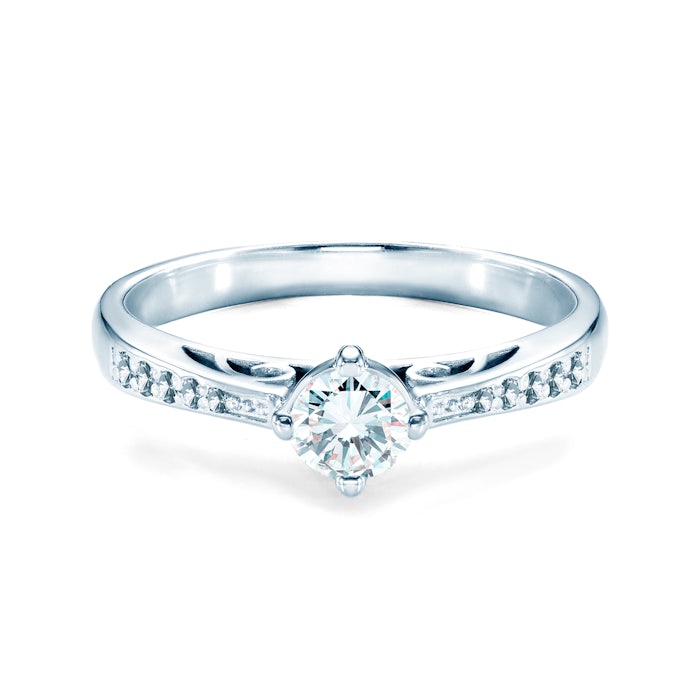 Inel de logodnă SAVICKI: aur alb, diamante