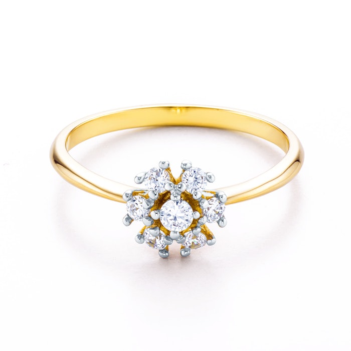 SAVICKI gyűrű: kétszínű arany cirkóniával