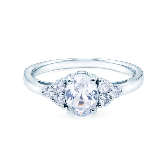 SAVICKI eljegyzési gyűrű: fehérarany fehér zafírral