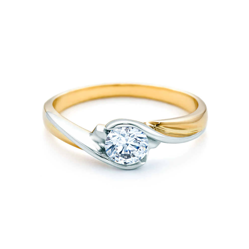 Verlobungsring SAVICKI: Zweifarbiges Gold, mit Diamant