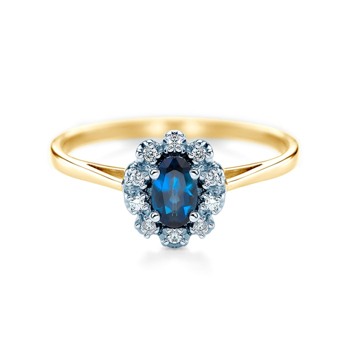 SAVICKI eljegyzési gyűrű: arany kék zafírral