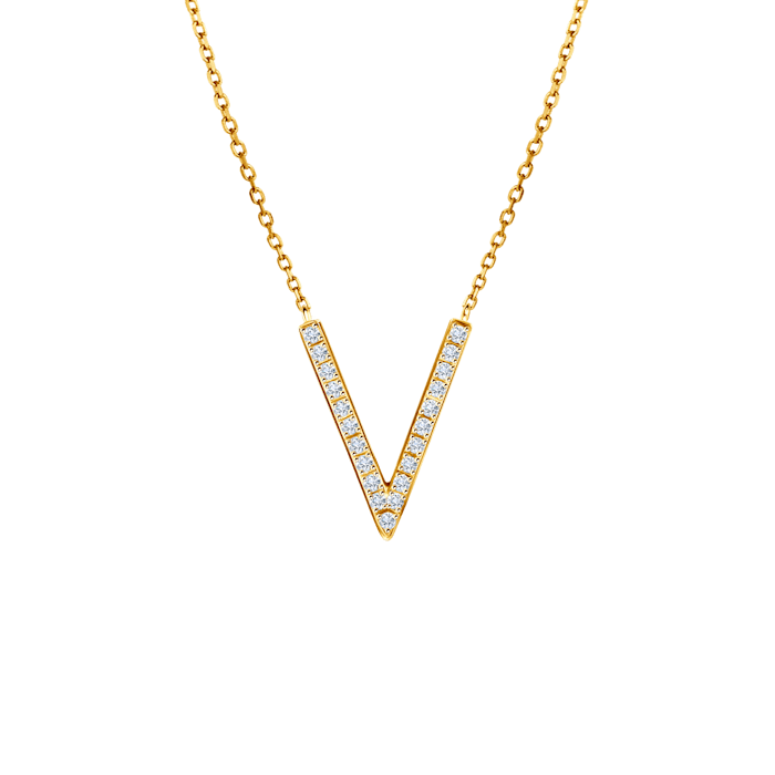 SAVICKI betűs nyaklánc: rózsaarany és fekete gyémántok