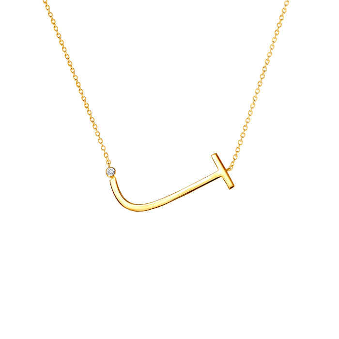 SAVICKI nyaklánc medállal - J betű: aranyozott ezüst fehér zafírral