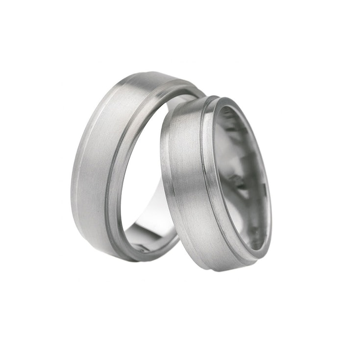 Esküvői karikagyűrűk: titán, lapos, 7 mm