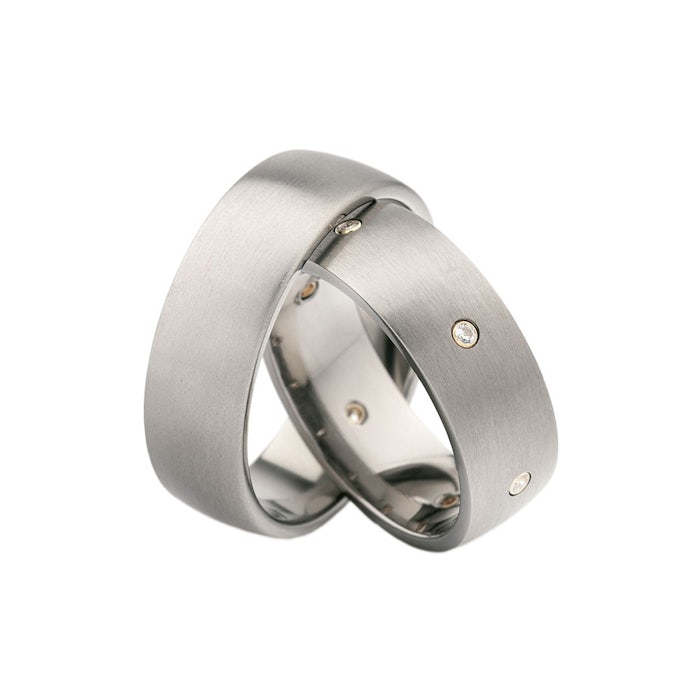 Esküvői karikagyűrűk: titán, félkarika, 7 mm