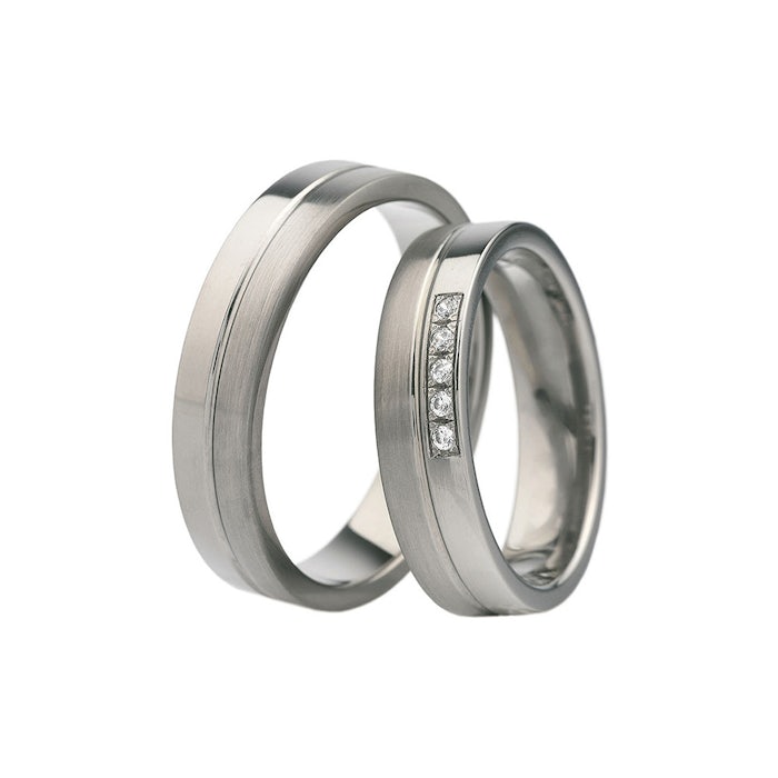 Esküvői karikagyűrűk: titán, félkarika, 5 mm