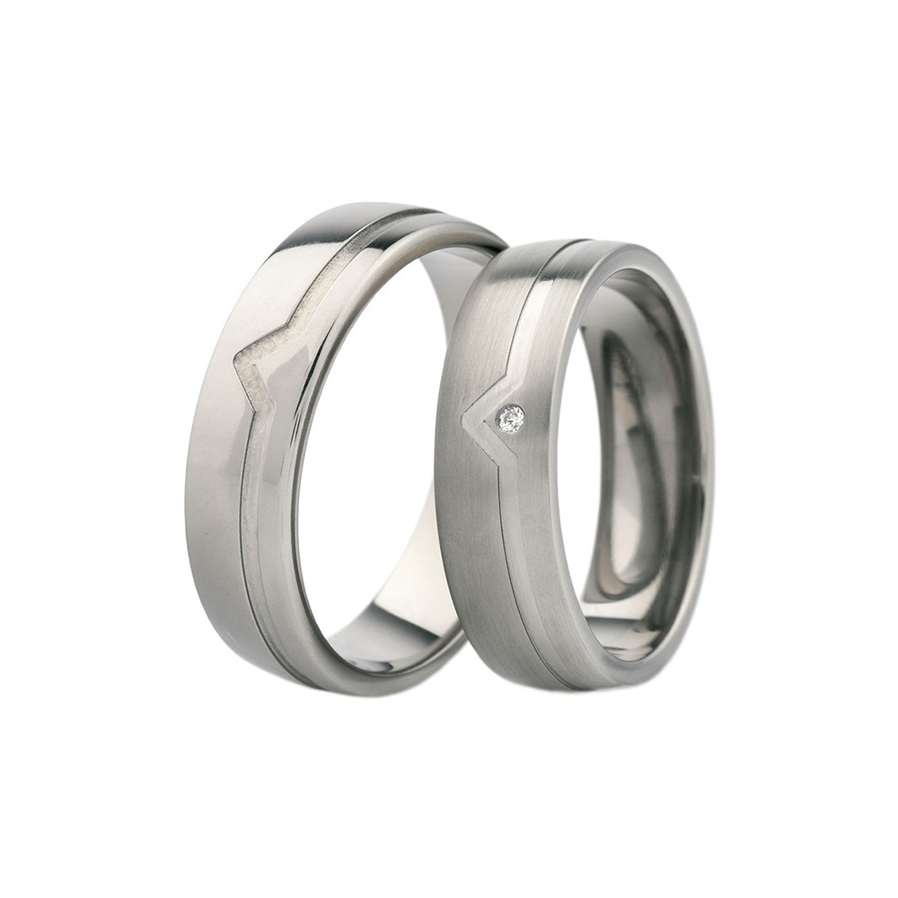 Wedding Rings: Titanium, D-Shaped, 6 mm