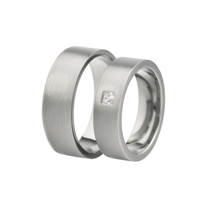 Esküvői karikagyűrűk: titán, lapos, 6 mm