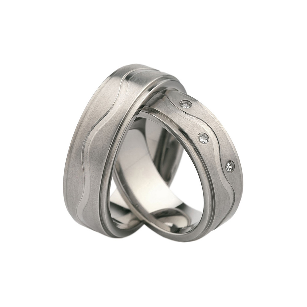 Весільні обручки: титан, плоскі, 6 мм