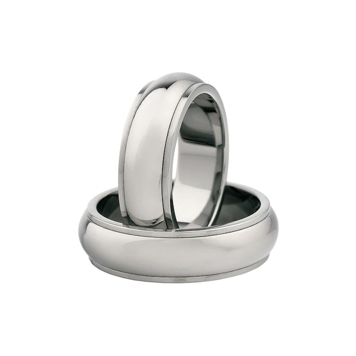 Esküvői karikagyűrűk: titán, félkarika, 7 mm