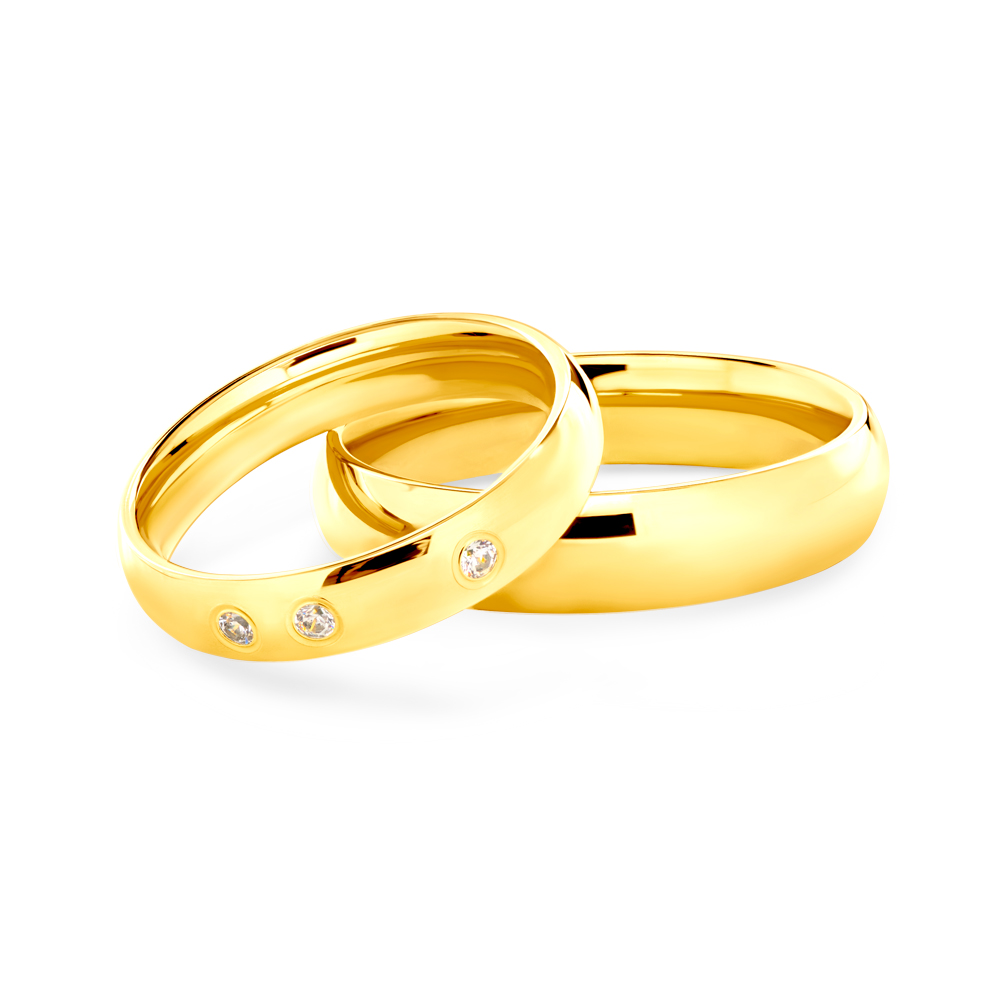 Eheringe: Gold, Halbrund, 4 mm