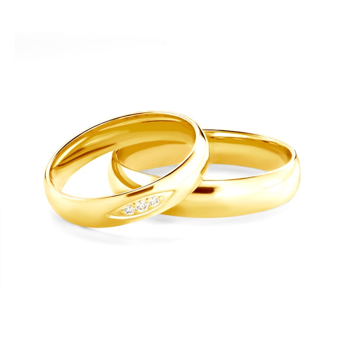 Esküvői karikagyűrűk: arany, félkarika, 4 mm