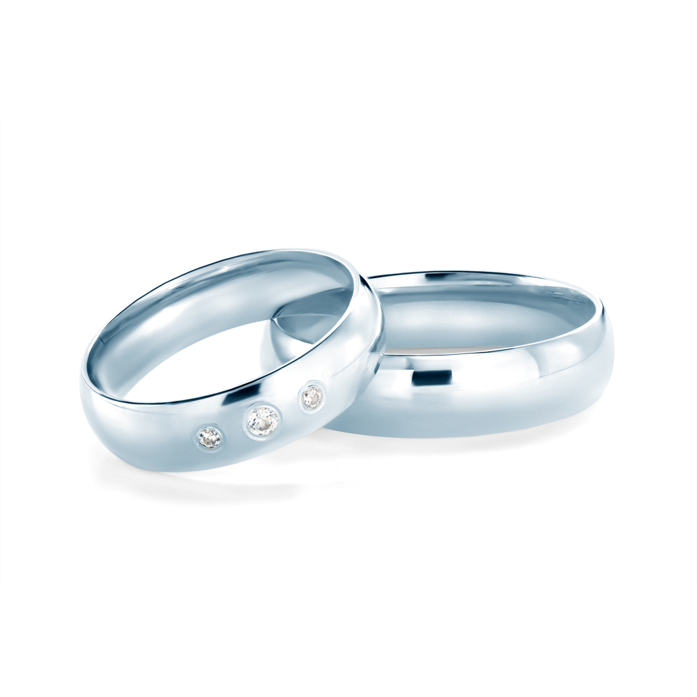 Βέρες Γάμου: λευκόχρυσο, σε σχήμα D, 5 mm