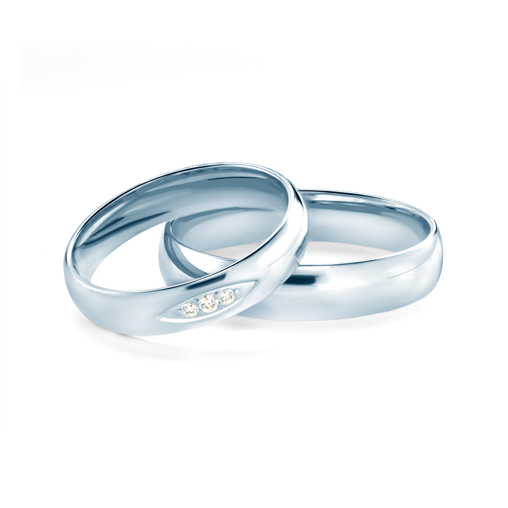 Eheringe: Weißgold, Halbrund, 4 mm