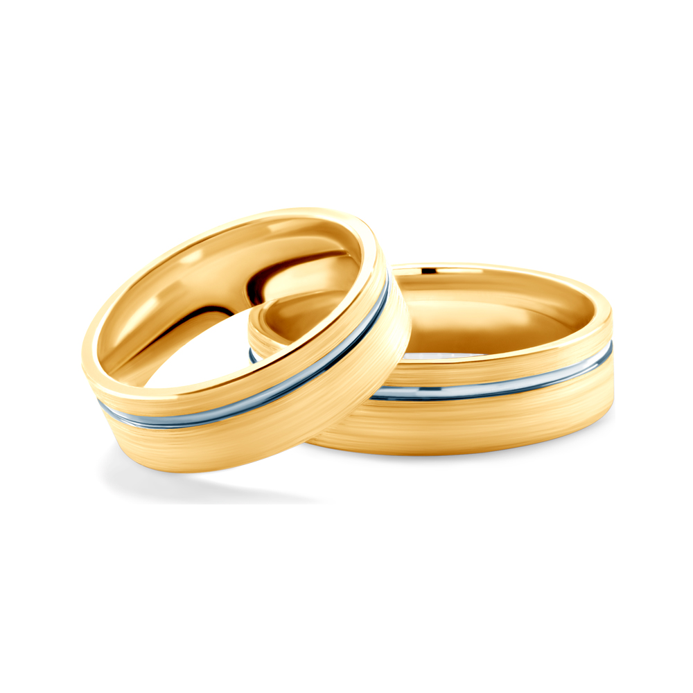 Verighete: aur bicolor, plate, 6 mm