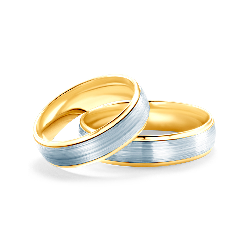 Eheringe: Zweifarbiges Gold, Runde, 5,3 mm