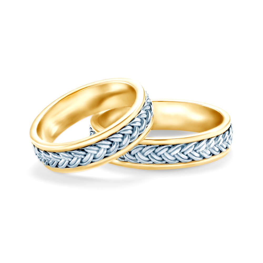 Vjenčano prstenje: dvobojno zlato, plosnato, 5 mm