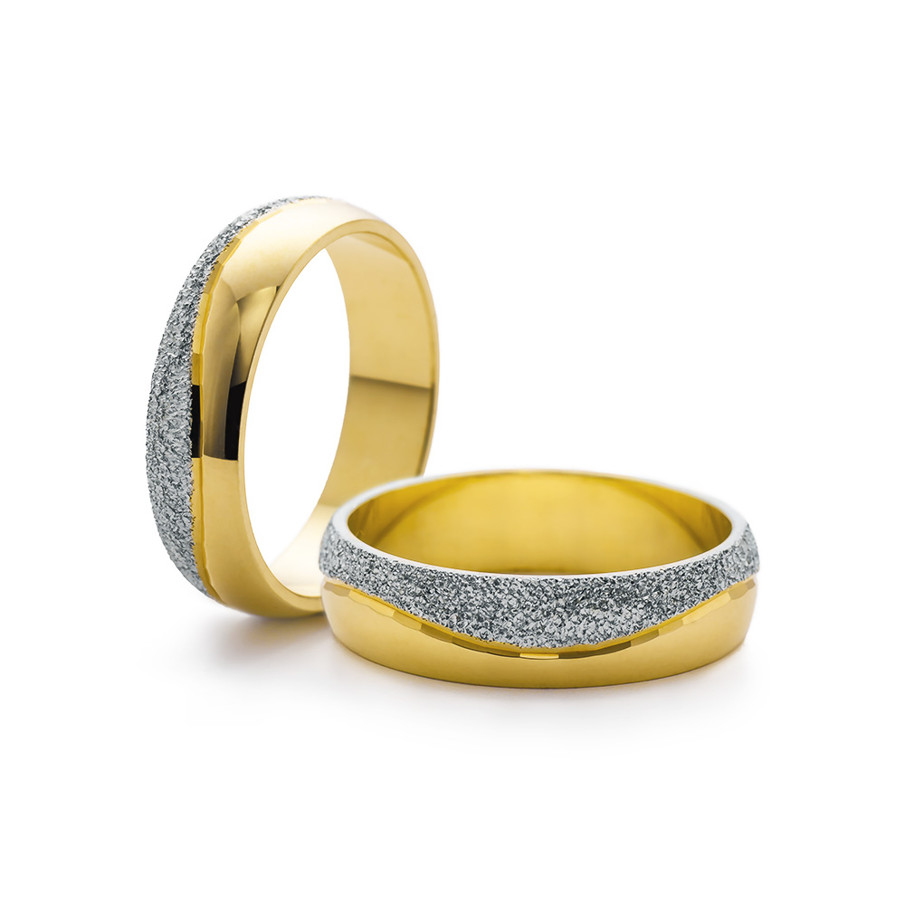 Eheringe: Zweifarbiges Gold, Halbrund, 5 mm