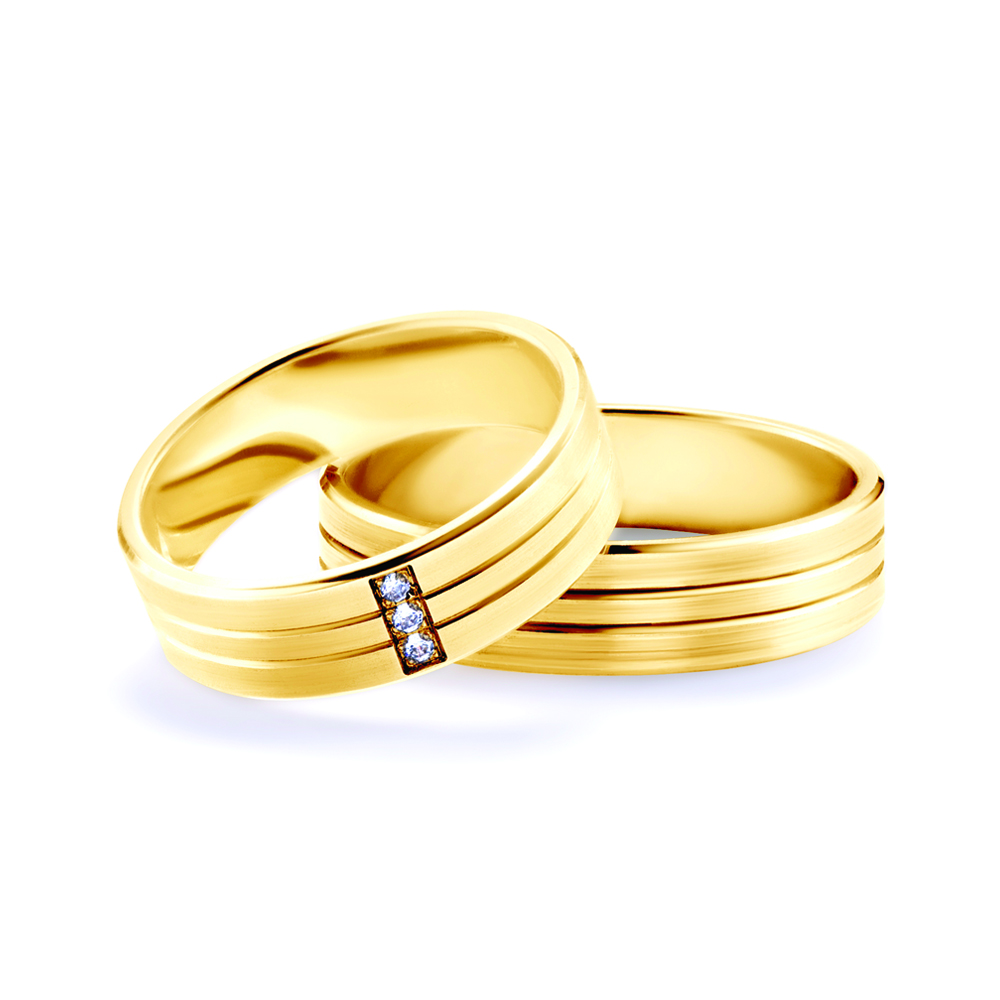 Βέρες Γάμου: χρυσά, Επίπεδο Σχήμα, 5,3 mm