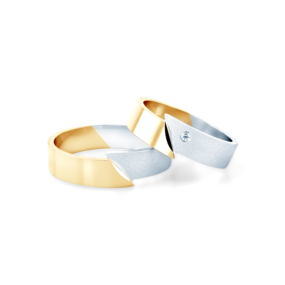 Vjenčano prstenje: dvobojno zlato, plosnato, 4,5 mm