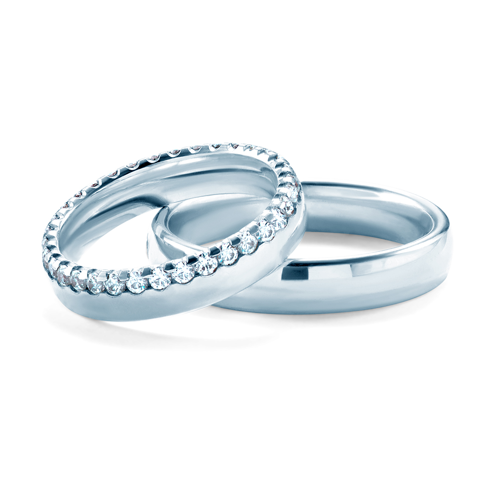 Eheringe: Weißgold, Runde, 4,5 mm