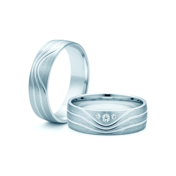 Esküvői karikagyűrűk: fehérarany, karika, 6 mm