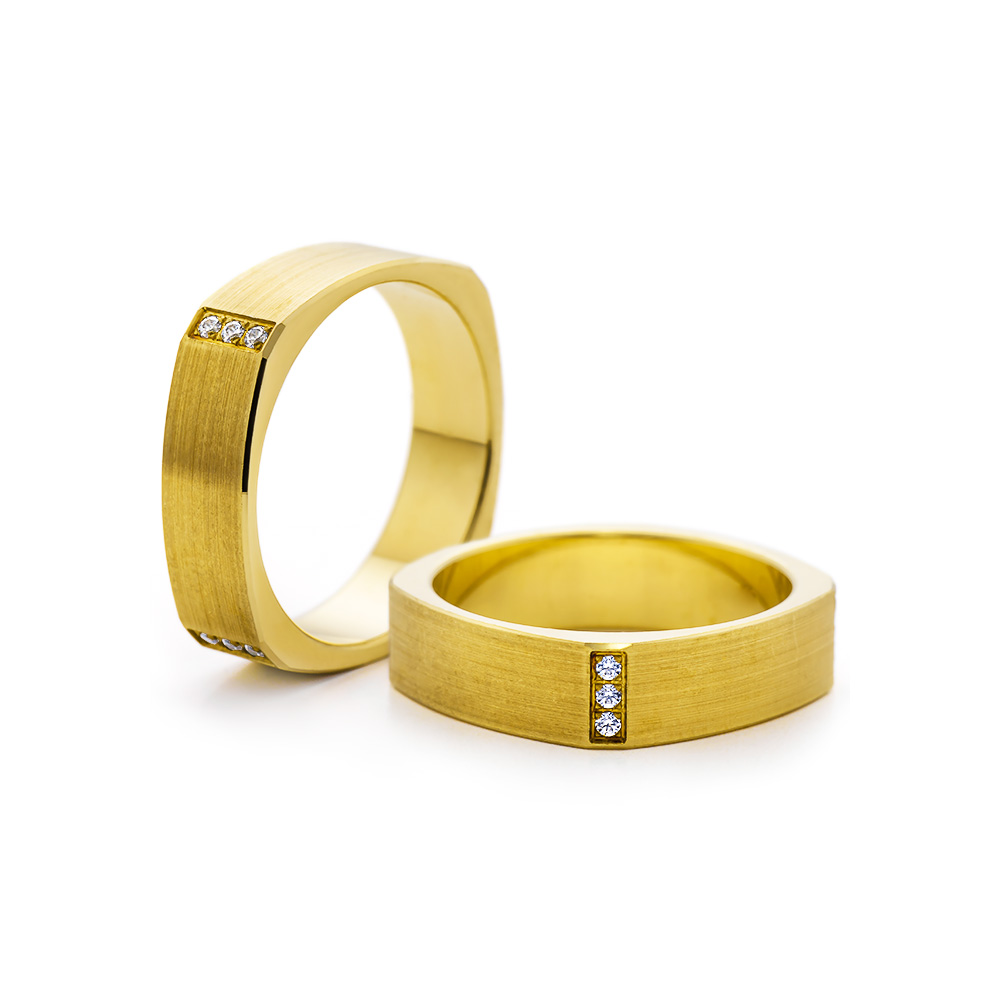 Весільні обручки: золото, плоскі, 5.2 мм