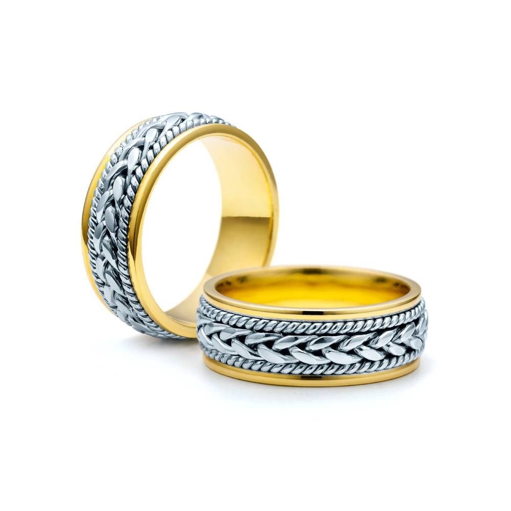 Verighete: aur bicolor, plate, 7 mm