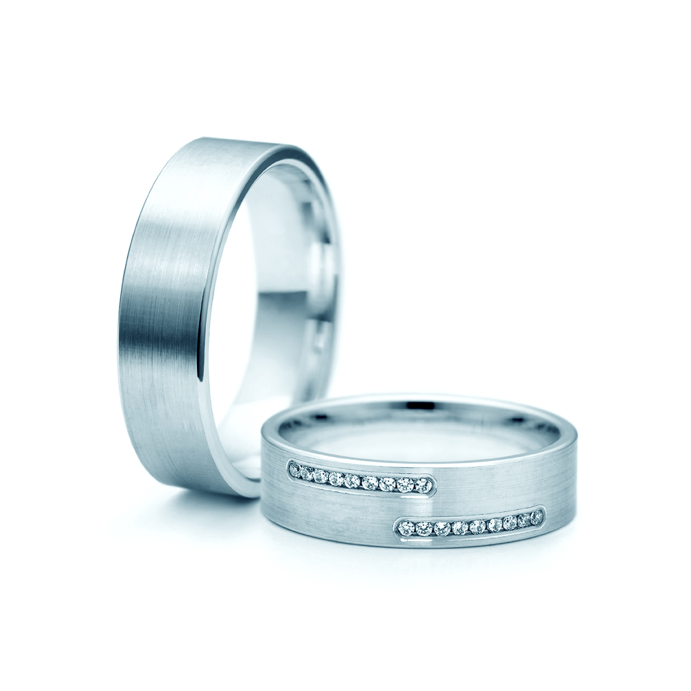 Esküvői karikagyűrűk: fehérarany, lapos, 5,3 mm