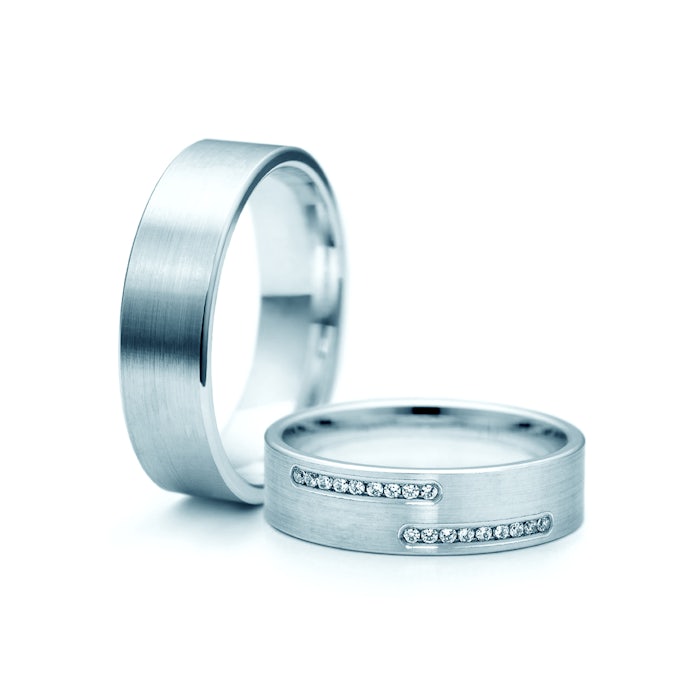 Esküvői karikagyűrűk: fehérarany, lapos, 5,3 mm