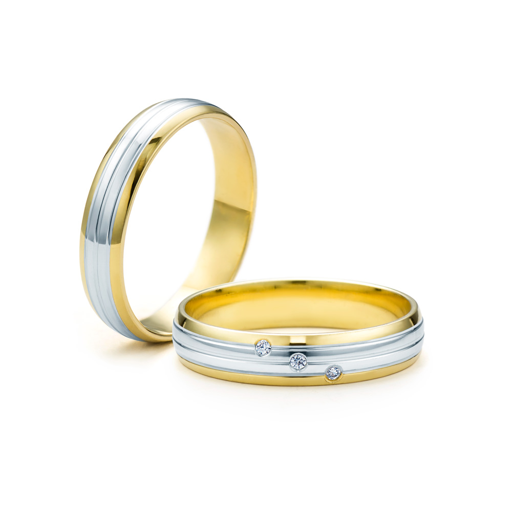 Eheringe: Zweifarbiges Gold, Runde, 4 mm