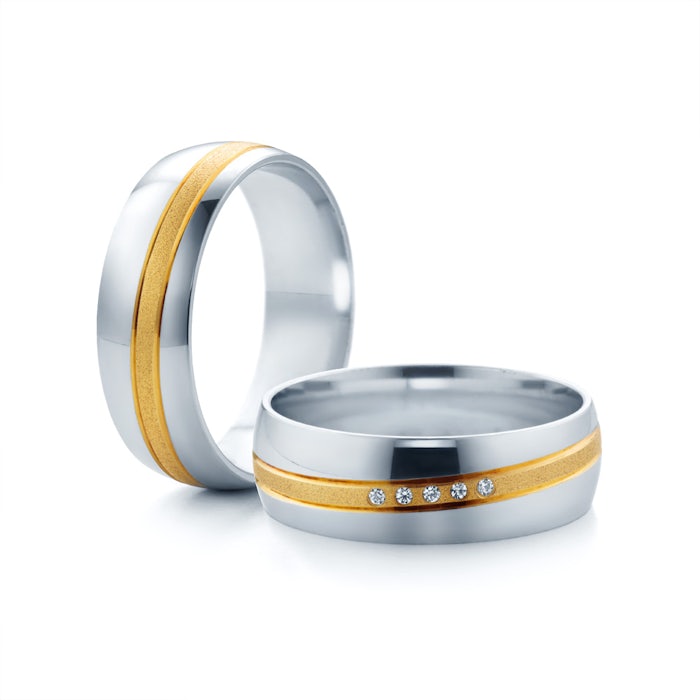 Βέρες Γάμου: δίχρωμο χρυσό, Κοίλο Σχήμα, 6 mm