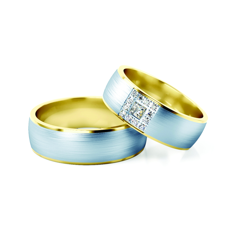 Βέρες Γάμου: δίχρωμο χρυσό, Κοίλο Σχήμα, 6,6 mm