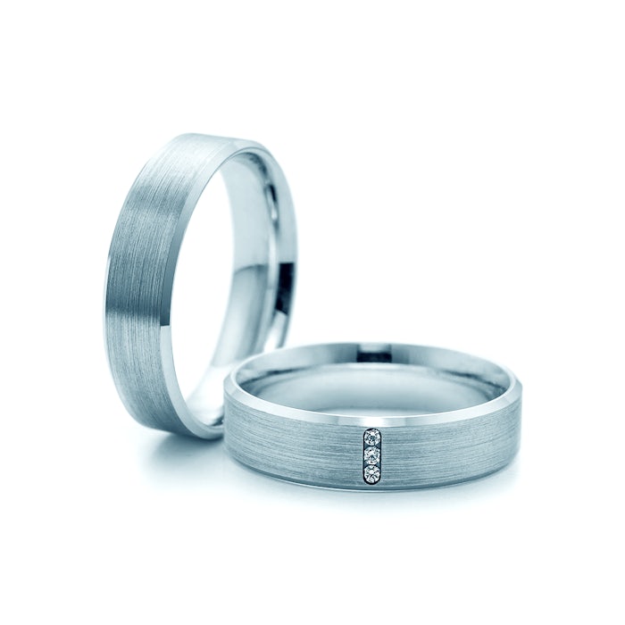 Esküvői karikagyűrűk: fehérarany, lapos, 5 mm