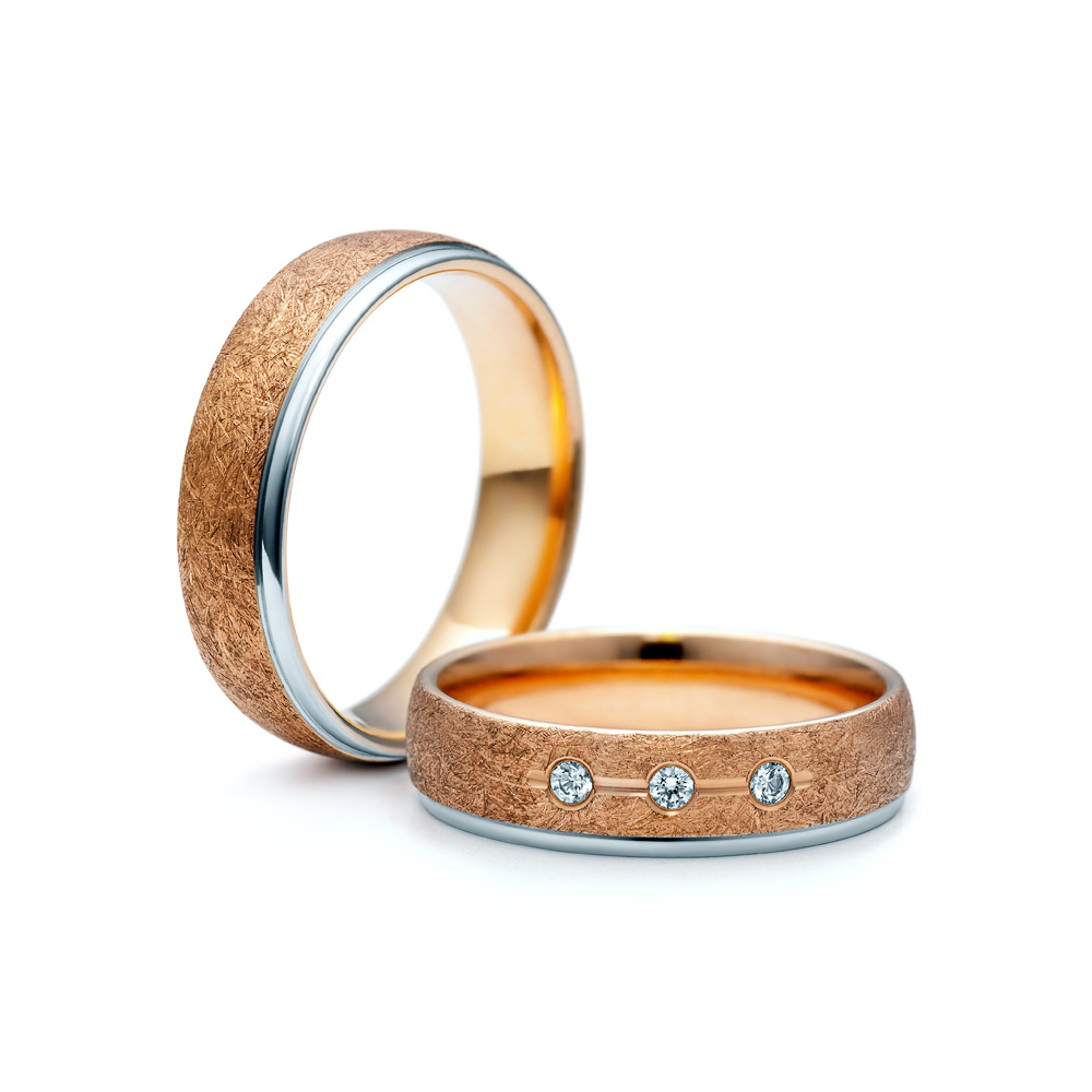 Eheringe: Zweifarbiges Gold, Runde, 5 mm