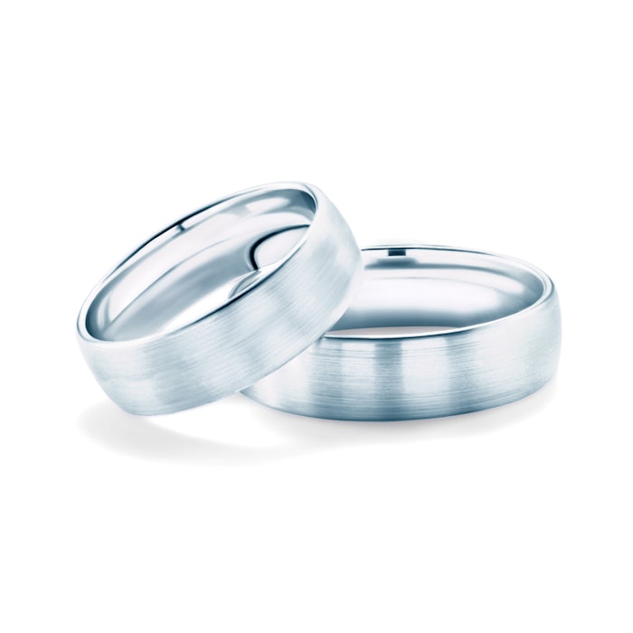 Esküvői karikagyűrűk: fehérarany, félkarika, 6 mm