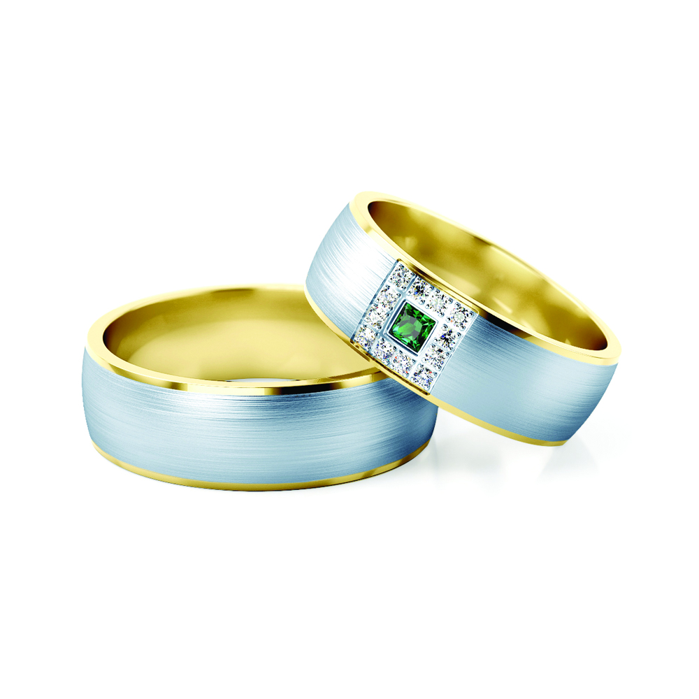 Eheringe: Zweifarbiges Gold, Rund, 6,6 mm