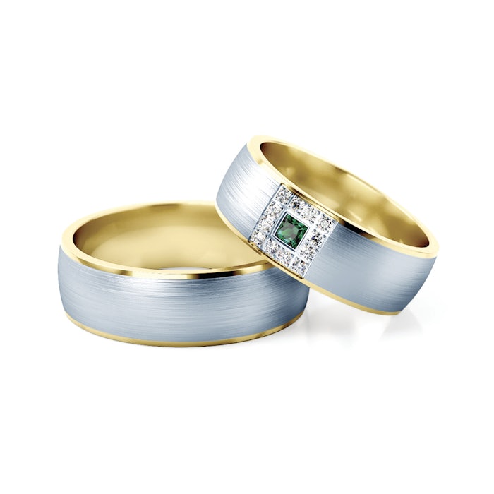 Verighete: aur bicolor, rotunde, 6,6 mm