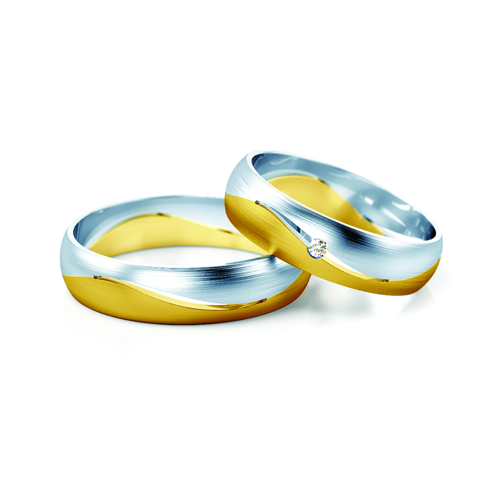 Βέρες Γάμου: δίχρωμο χρυσό, Κοίλο Σχήμα, 5 mm