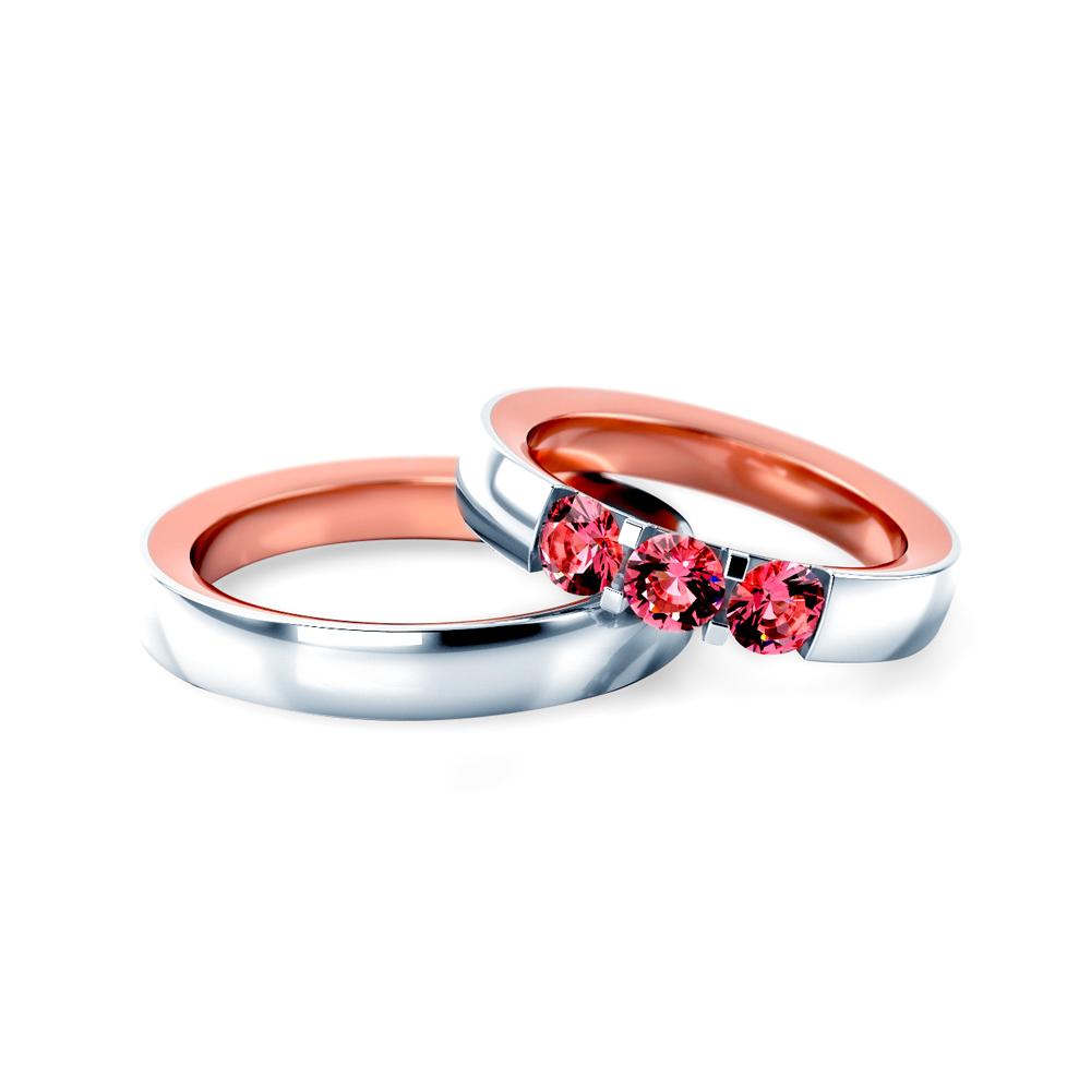 Vjenčano prstenje: dvobojno zlato, okruglo, 4 mm