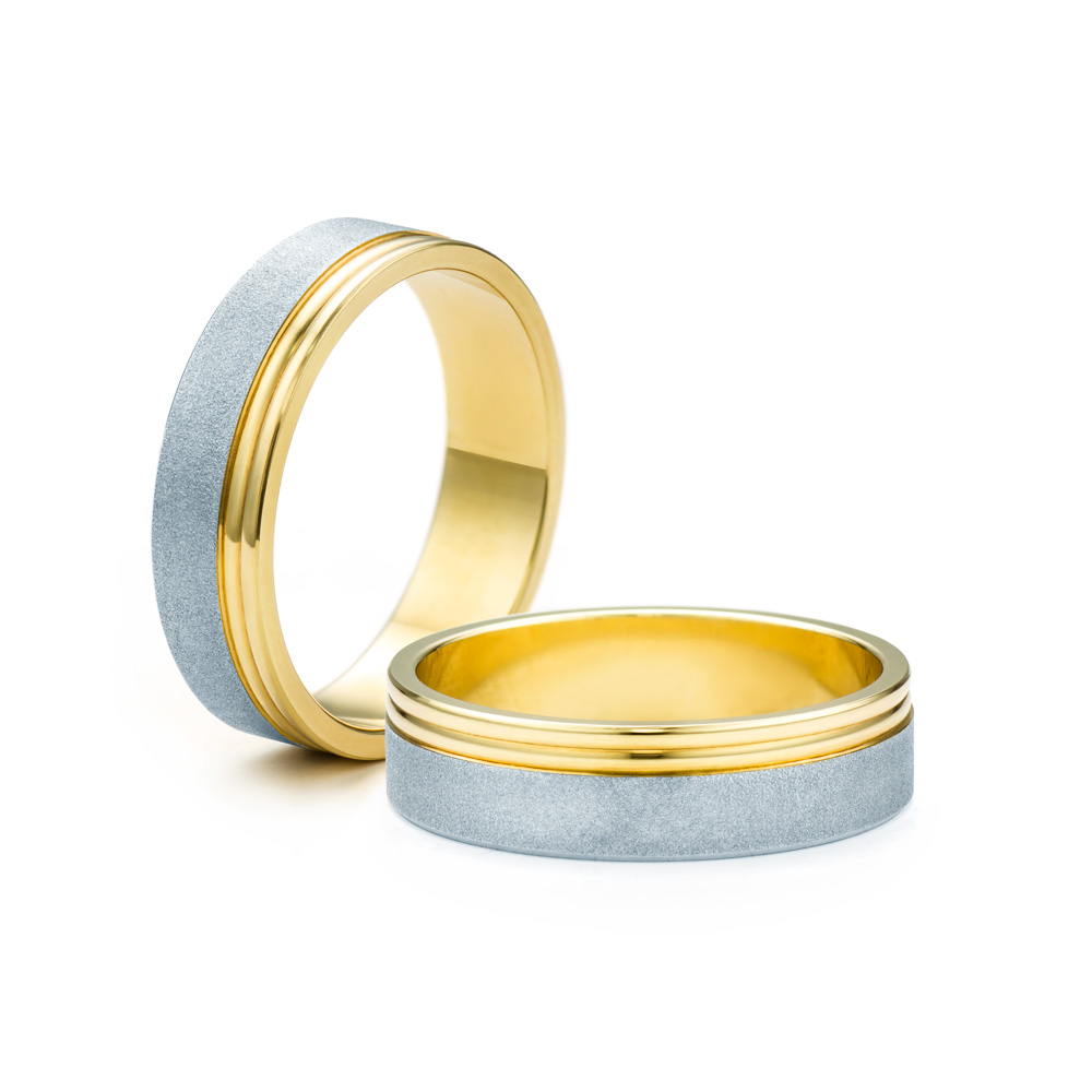 Verighete: aur bicolor, plate, 5 mm