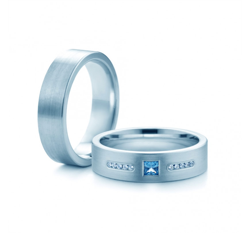 Весільні обручки: біле золото, плоскі, 5.3 мм