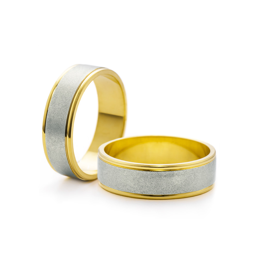 Vjenčano prstenje: dvobojno zlato, plosnato, 5 mm