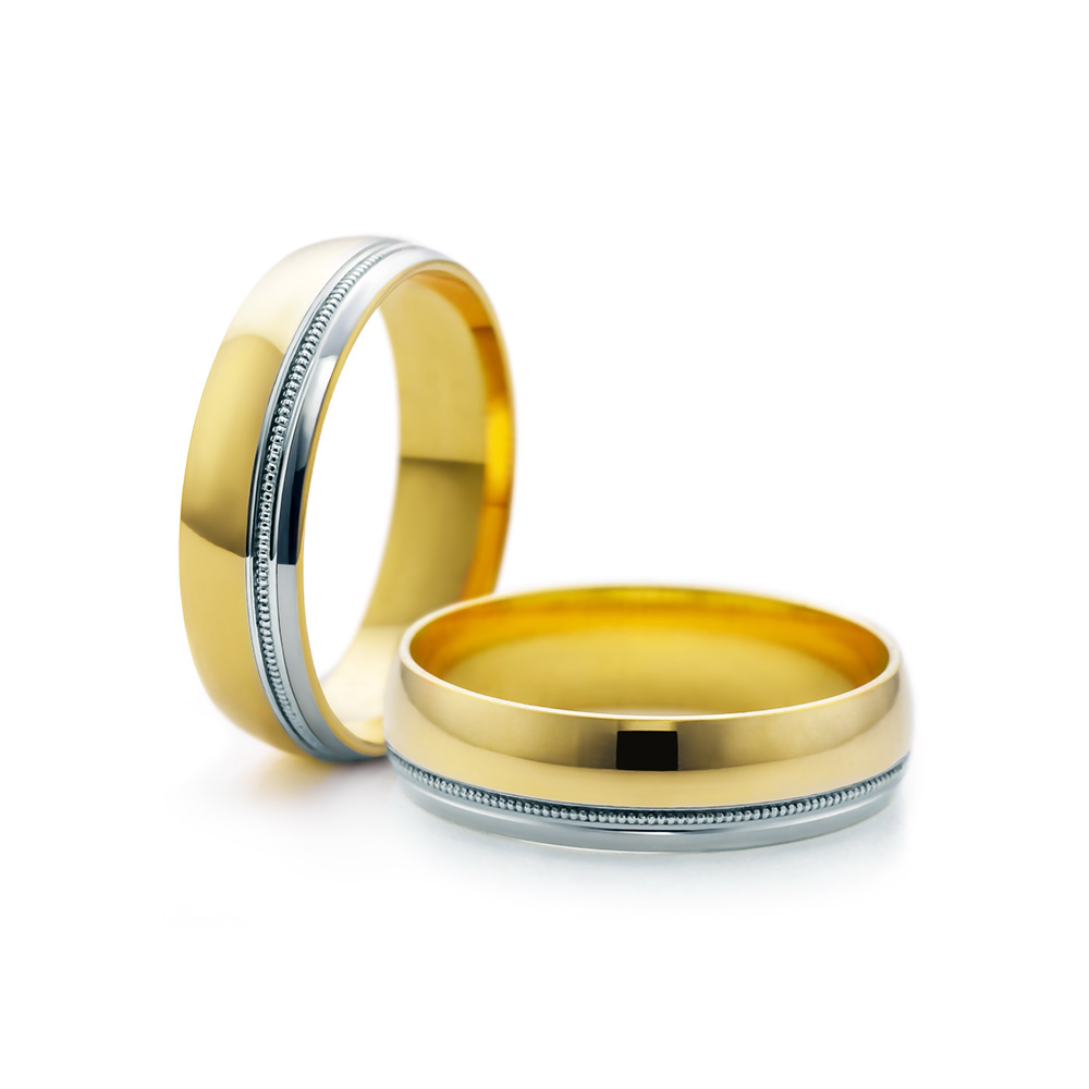 Verighete: aur bicolor, rotunde, 5 mm