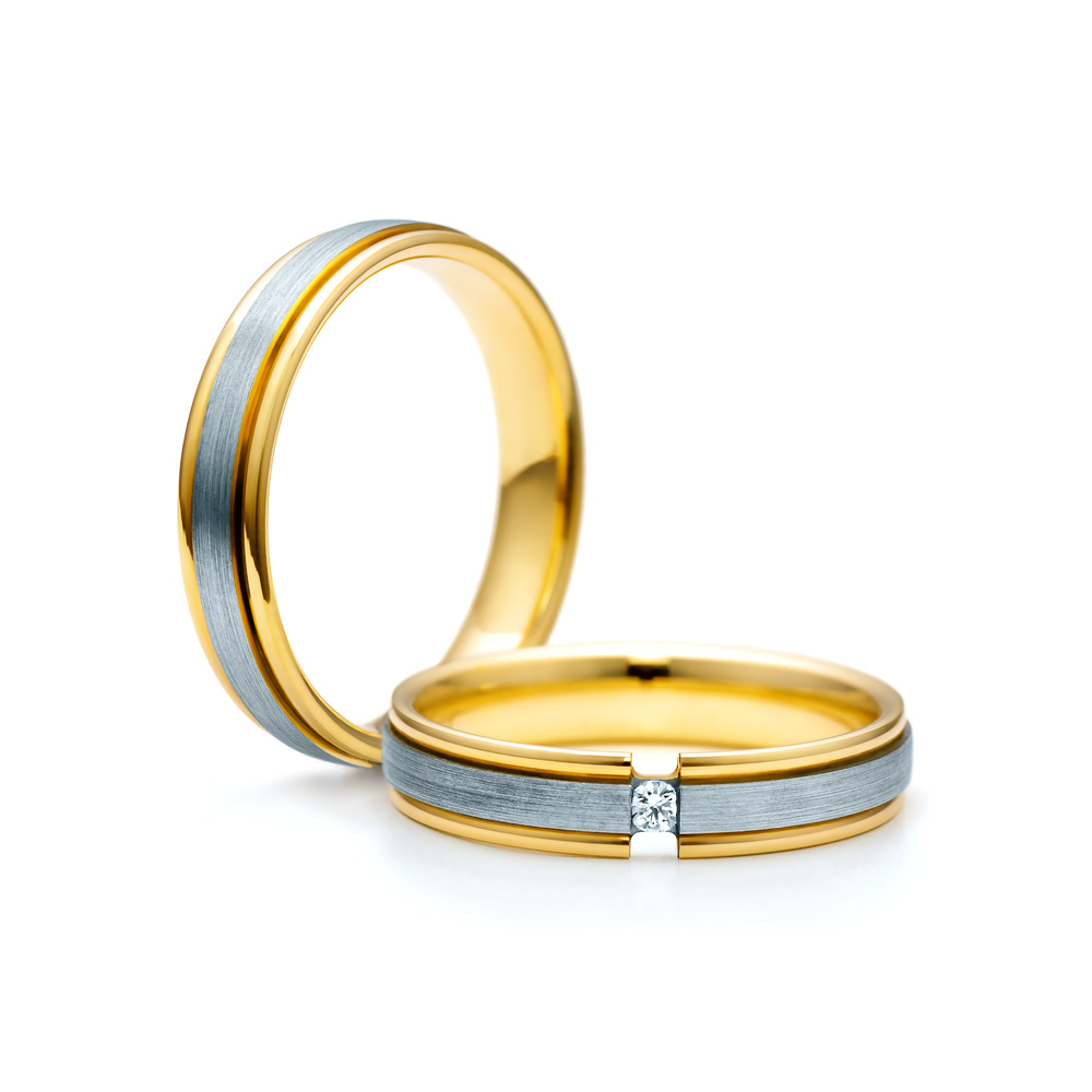 Vjenčano prstenje: dvobojno zlato, plosnato, 4 mm