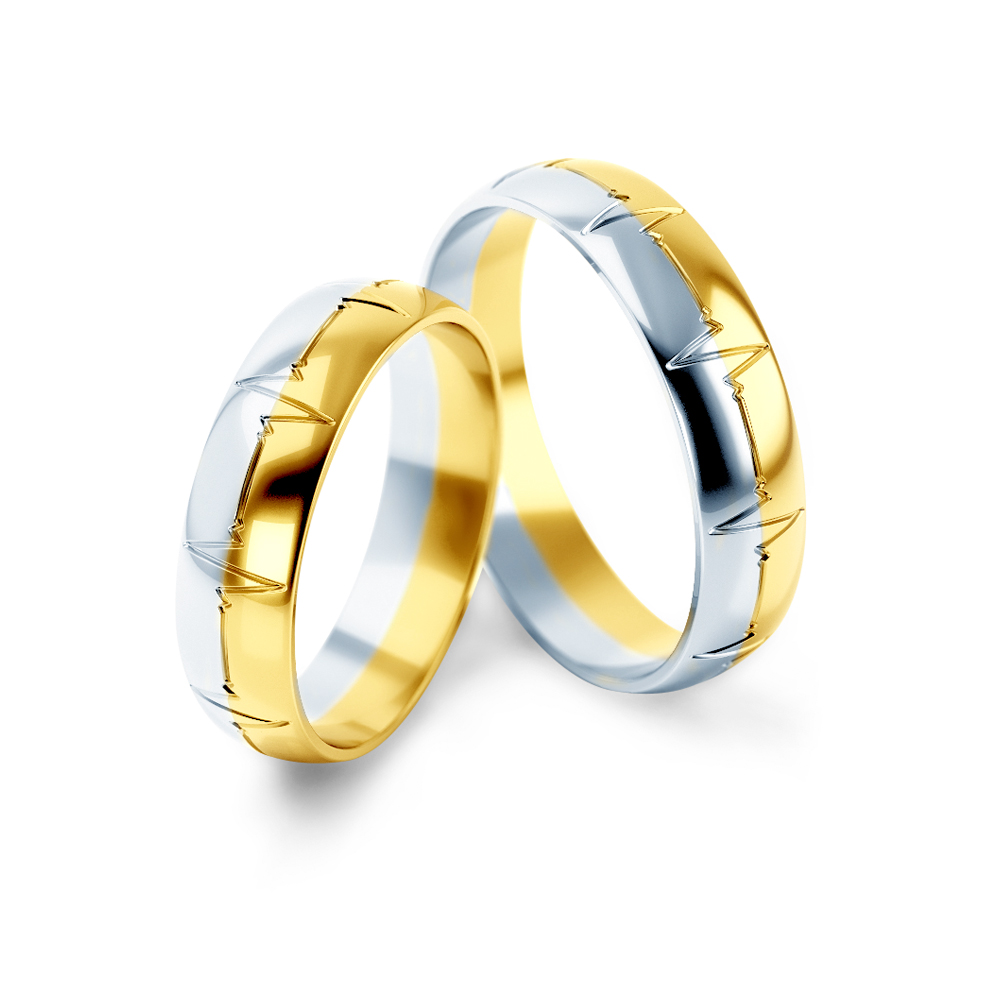 Βέρες Γάμου: δίχρωμο χρυσό, Κοίλο Σχήμα, 5 mm