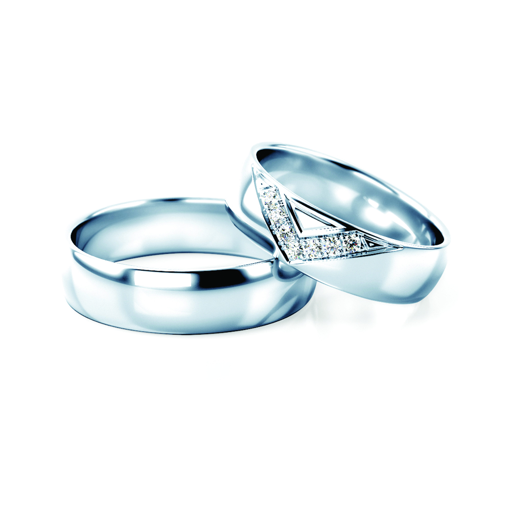 Весільні обручки: біле золото, напівкруглі, 5 мм 