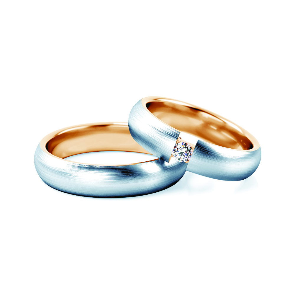 Βέρες Γάμου: δίχρωμο χρυσό, Κοίλο Σχήμα, 5 mm