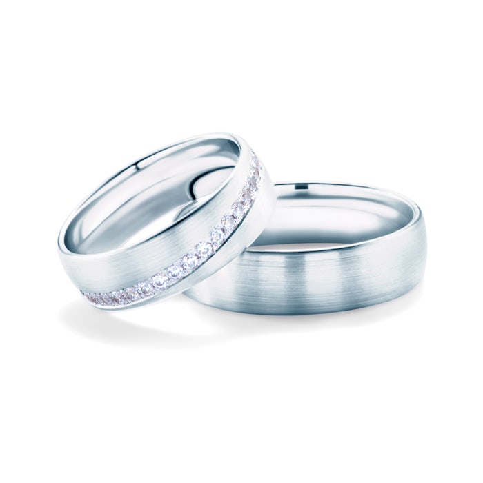 Verighete: aur alb, rotunde, 6 mm